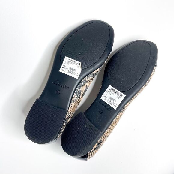 🍋 Clarks • NWOT Women’s Atomic Haze Patent Leather Snake Print Flats Size 6.5US - Picture 8 of 8